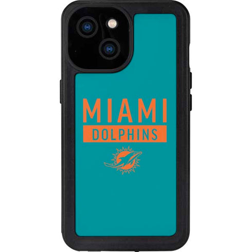 NFL Miami Dolphins Teal Performance Series iPhone 15 Waterproof Case